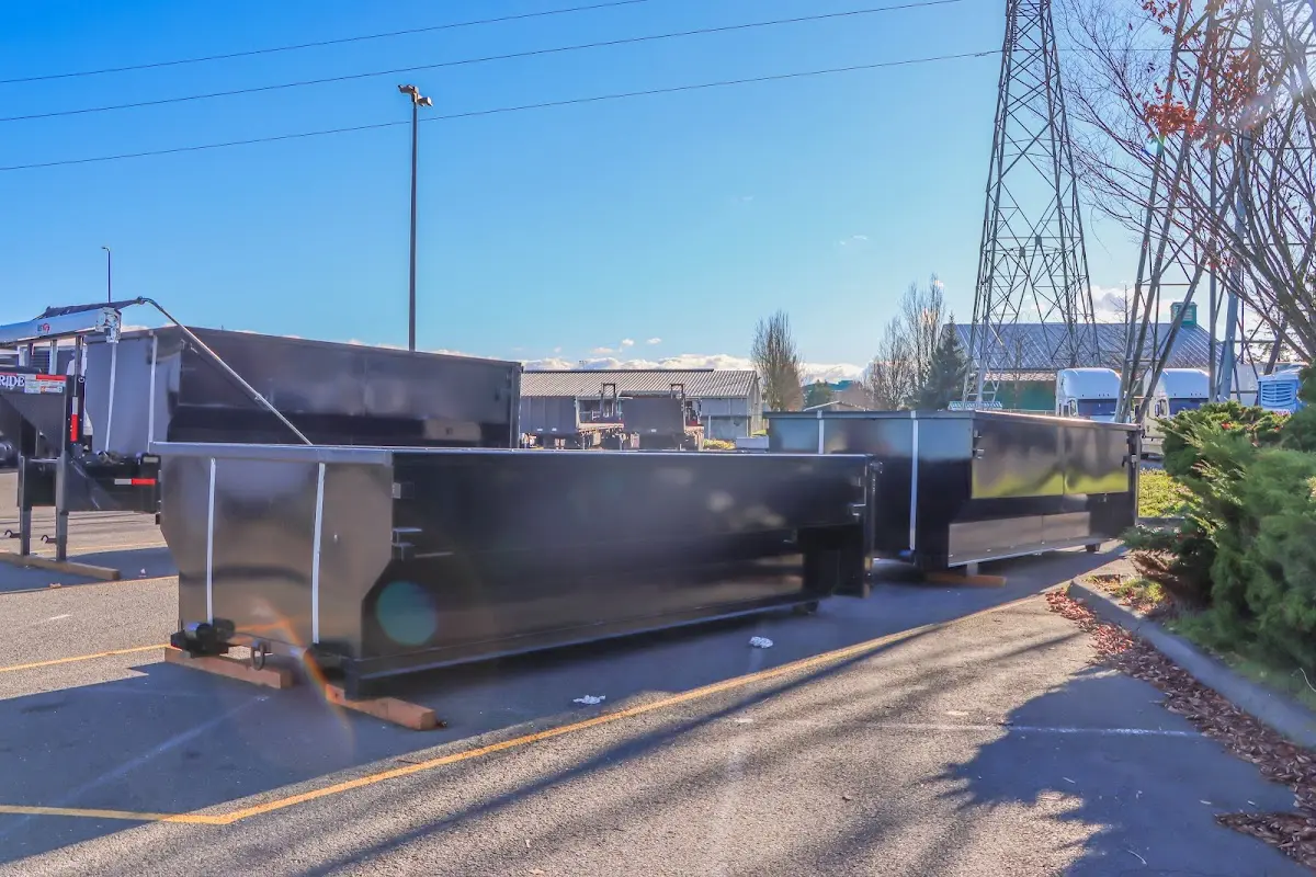 Roll-off dumpster ready for waste disposal at job site for Roofing Dumpster Rental in Grayslake